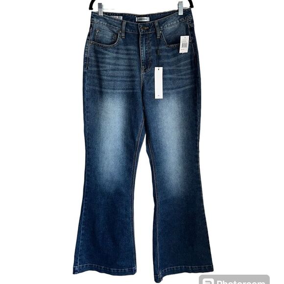 NWT VIGOSS JEANS HIGH RISE WAISTED FLARE NAVY SIZE 31 denim jean - Picture 1 of 7